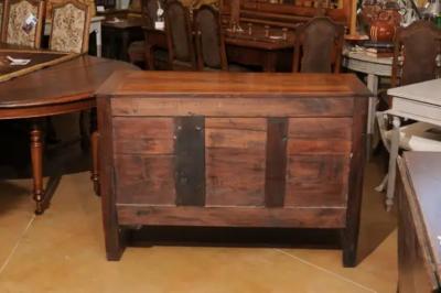 French 1890s Louis XVI Style Three Drawer Commode with Rounded Fluted Side Posts