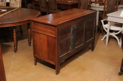 French 1890s Louis XVI Style Three Drawer Commode with Rounded Fluted Side Posts