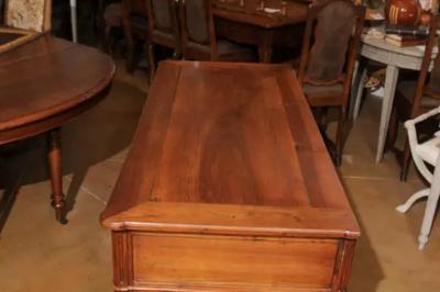 French 1890s Louis XVI Style Three Drawer Commode with Rounded Fluted Side Posts