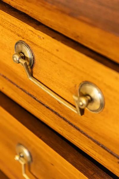 French 1890s Louis XVI Style Three Drawer Commode with Rounded Fluted Side Posts
