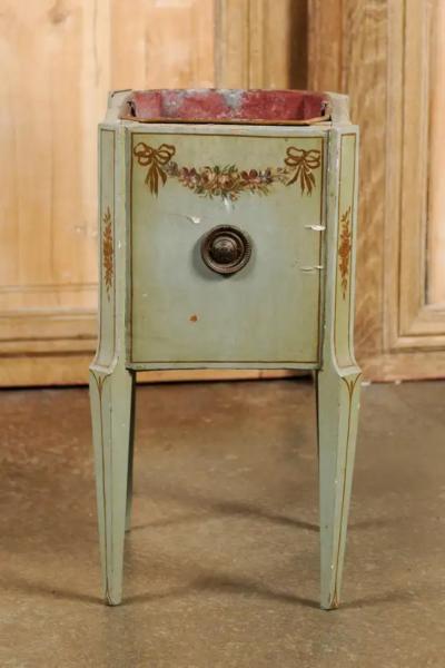 French 1890s Painted Wood Planter with Landscapes in Ribbon Tied Medallions