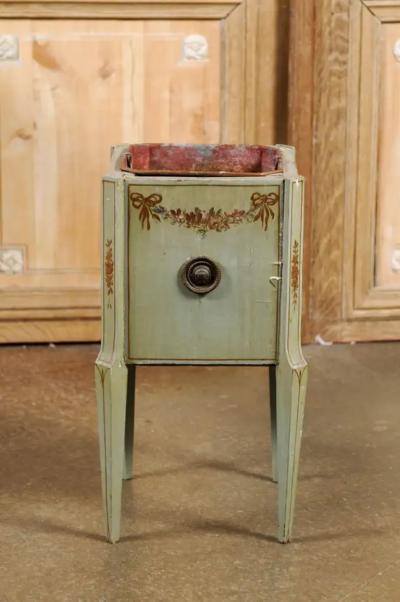 French 1890s Painted Wood Planter with Landscapes in Ribbon Tied Medallions