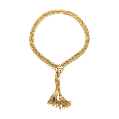 French 18K Gold Rope Necklace, c. 1940's