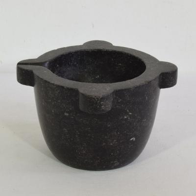 French 18th 19th Century Black Marble Mortar