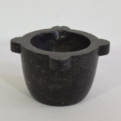 French 18th 19th Century Black Marble Mortar