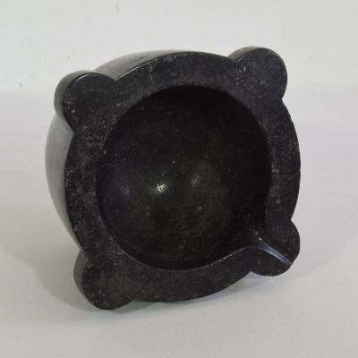 French 18th 19th Century Black Marble Mortar