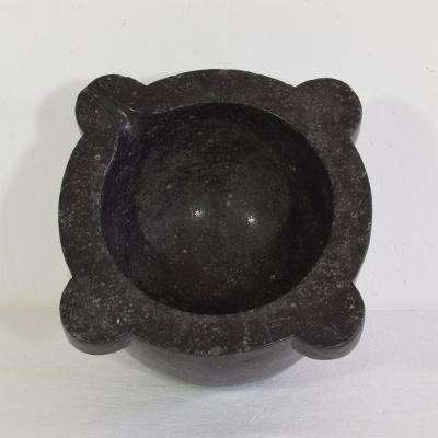 French 18th 19th Century Black Marble Mortar