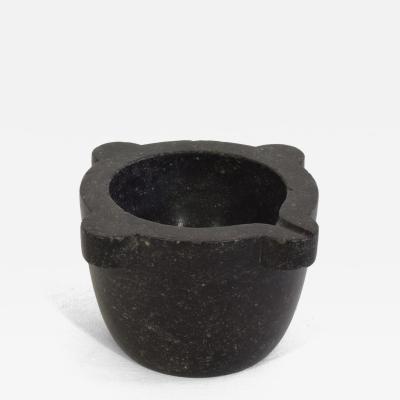 French 18th 19th Century Black Marble Mortar