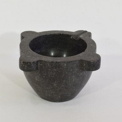 French 18th 19th Century Black Marble Mortar