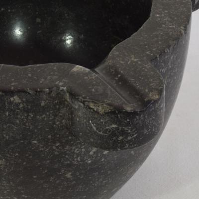 French 18th 19th Century Black Marble Mortar
