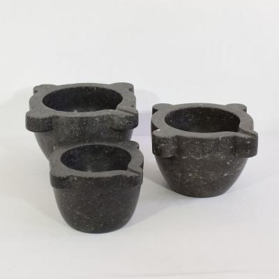French 18th 19th Century Black Marble Mortar