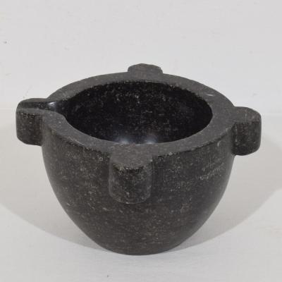 French 18th 19th Century Black Marble Mortar