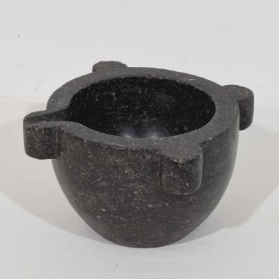 French 18th 19th Century Black Marble Mortar