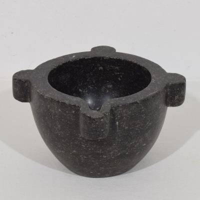 French 18th 19th Century Black Marble Mortar