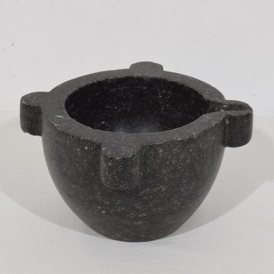 French 18th 19th Century Black Marble Mortar