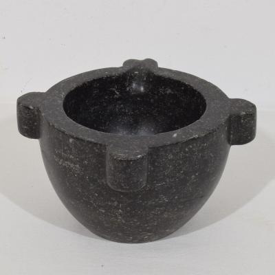 French 18th 19th Century Black Marble Mortar