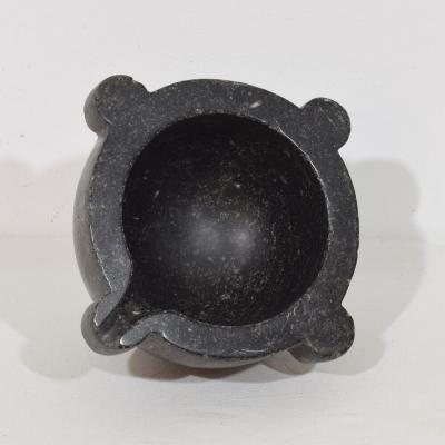French 18th 19th Century Black Marble Mortar