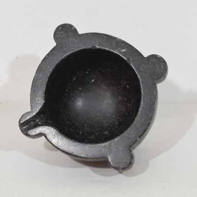 French 18th 19th Century Black Marble Mortar