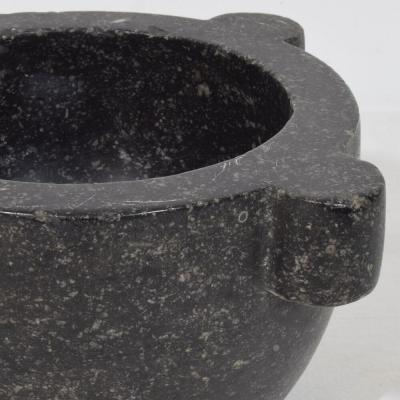French 18th 19th Century Black Marble Mortar
