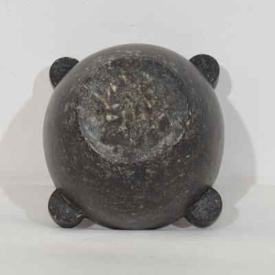 French 18th 19th Century Black Marble Mortar