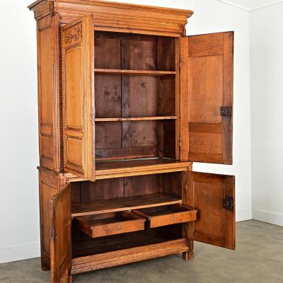 French 18th Century Carved Oak Buffet Deux Corps