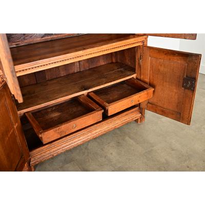 French 18th Century Carved Oak Buffet Deux Corps