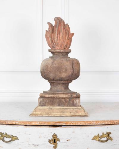 French 18th Century Carved Wood Fire Pot
