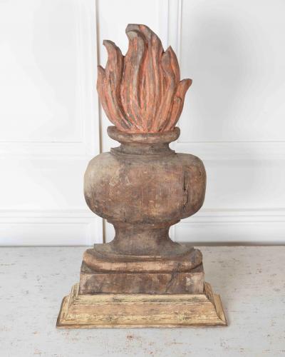 French 18th Century Carved Wood Fire Pot