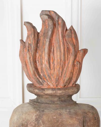 French 18th Century Carved Wood Fire Pot