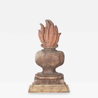 French 18th Century Carved Wood Fire Pot