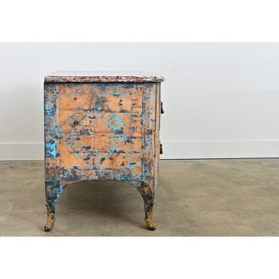 French 18th Century Commode with Original Paint and Marble Top