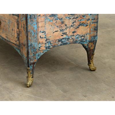 French 18th Century Commode with Original Paint and Marble Top