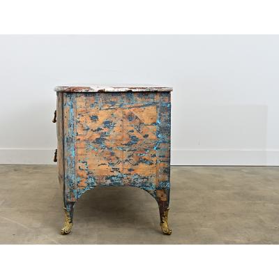 French 18th Century Commode with Original Paint and Marble Top