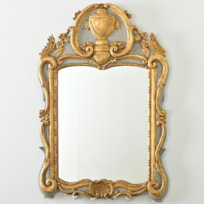 French 18th Century Gilt Painted Trumeau Mirror