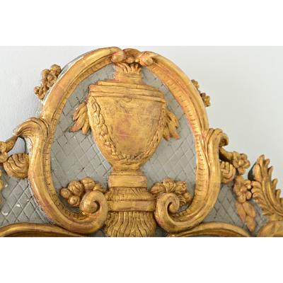 French 18th Century Gilt Painted Trumeau Mirror
