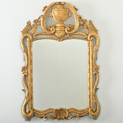 French 18th Century Gilt Painted Trumeau Mirror