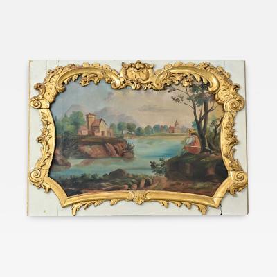 French 18th Century Giltwood Framed Landscape Painting