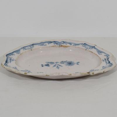 French 18th Century Glazed Earthenware Rouen Platter