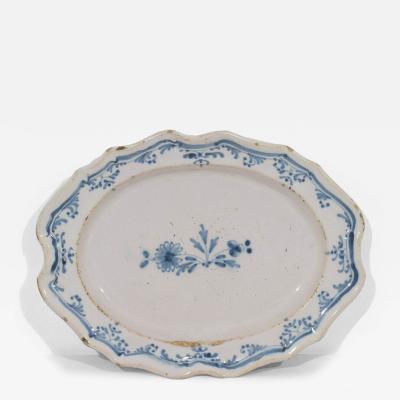 French 18th Century Glazed Earthenware Rouen Platter