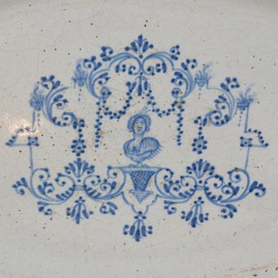 French 18th Century Glazed Earthenware Rouen Platter