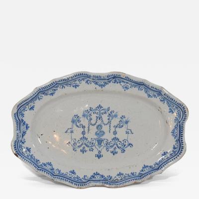 French 18th Century Glazed Earthenware Rouen Platter