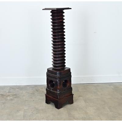 French 18th Century Grape Screw Press Pedestal