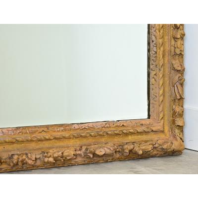 French 18th Century Hand Carved Frame with New Mirror Plate