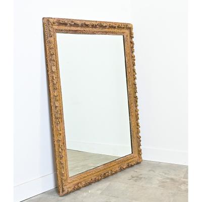 French 18th Century Hand Carved Frame with New Mirror Plate