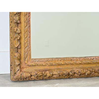 French 18th Century Hand Carved Frame with New Mirror Plate