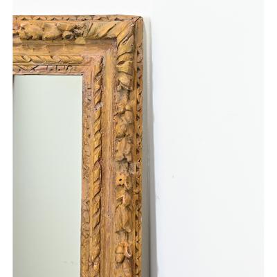 French 18th Century Hand Carved Frame with New Mirror Plate