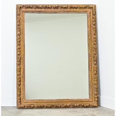 French 18th Century Hand Carved Frame with New Mirror Plate