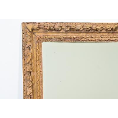 French 18th Century Hand Carved Frame with New Mirror Plate
