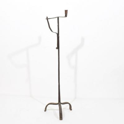 French 18th Century Hand Forged Iron Candleholder