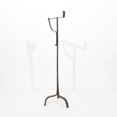 French 18th Century Hand Forged Iron Candleholder